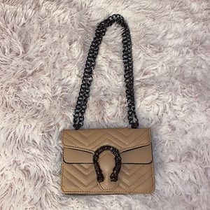 Faux Tan Leather Handbag
